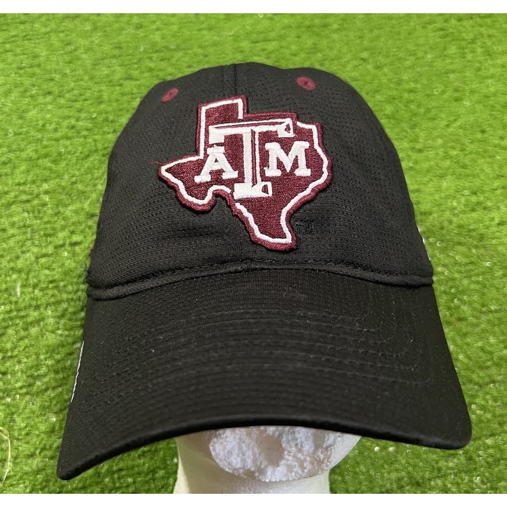 Texas A&M Team Issue Hat Adidas Strapback White Maroon Logo Performance